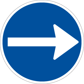 D11,3 - Påbudt kørselsretning højre