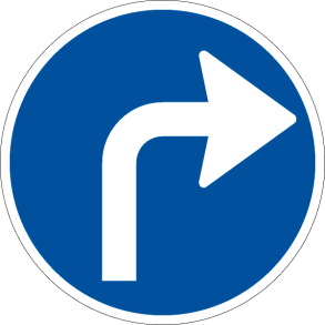 D11,5 - Påbudt kørselsretning sving højre