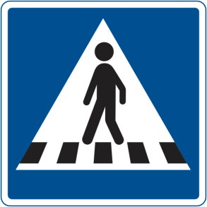 E17 - Fodgængerfelt venstrevendt