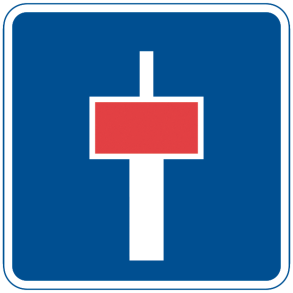 E18,1 - Blind vej, fortsætter i sti