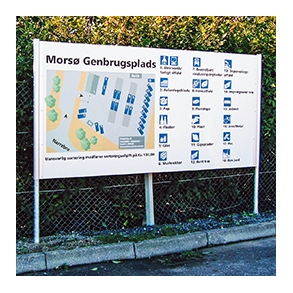 Skilte til genbrugsstationer