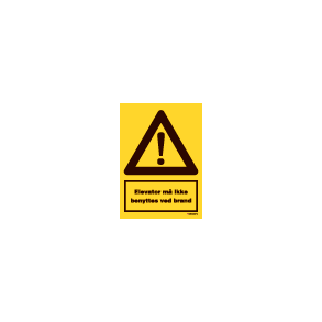 A354 - Elevator m ikke benyttes ved brand
