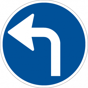 D11,4 - P�budt k�rselsretning sving venstre - 70cm