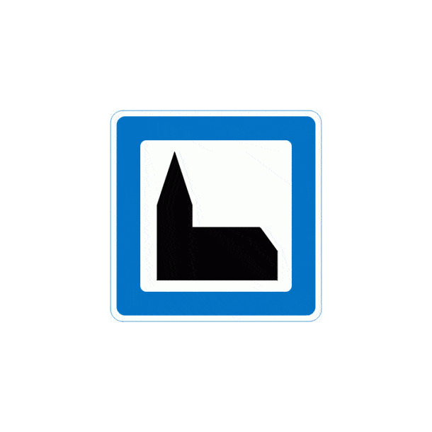 M51/M51 - Kirke - dobbeltsidet - 50x50cm