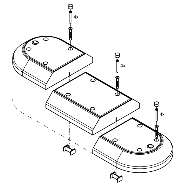 Helleanl�g Blok 150x50x13cm, incl. skruer/plugs (excl. pullert/skilt)