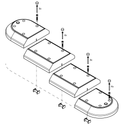 Helleanl�g Blok 200x50x13cm, incl. skruer og plugs (excl. pullert/skilt)