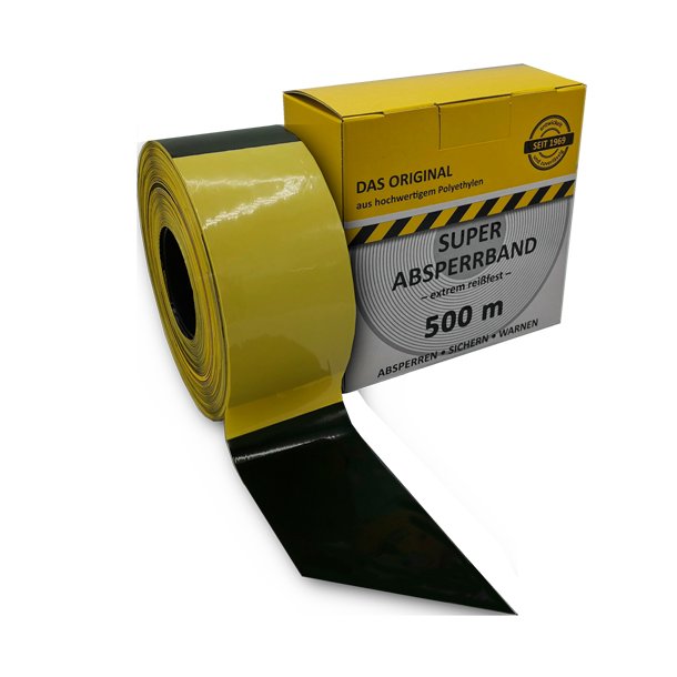 Afmrkningsbnd gul/sort, 500M