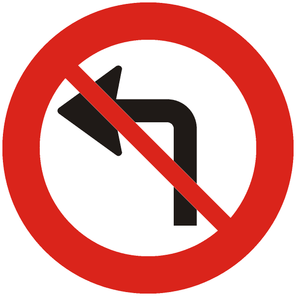 C11,2 - Venstresving forbudt - 70cm