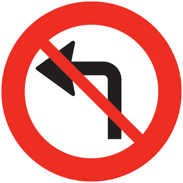 C11,2 - Venstresving forbudt - 50cm