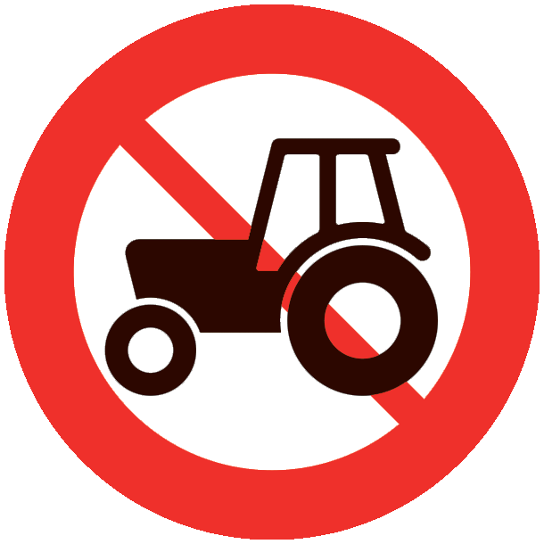C24,1 - Traktor og motorredskab forbudt - 70cm