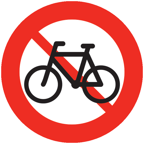 C25,1 - Cykel og lille knallert forbudt - 70cm