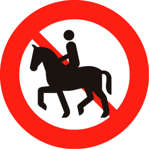 C26,1 - Ridning og f�ring af hest forbudt - 30cm