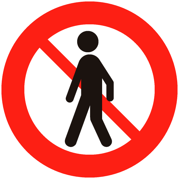 C26,2 - Fodgngere forbudt - 70cm