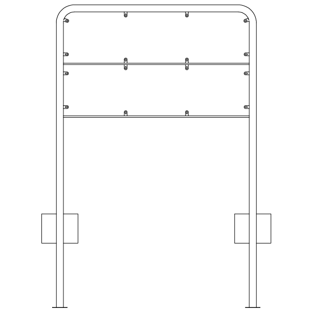 Galge lav 2x33x125 cm