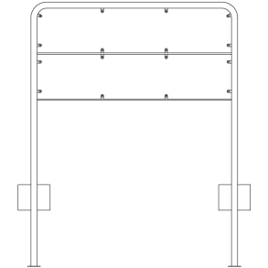 Galge lav 2x33x150 cm