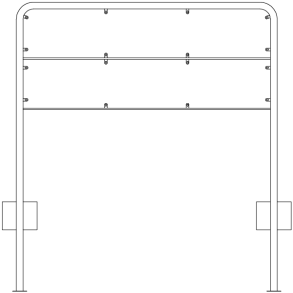 Galge lav 2x33x175 cm