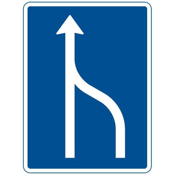 E16,1,3 - Vognbaneforlb med sammenfletning venstre - 120x90cm