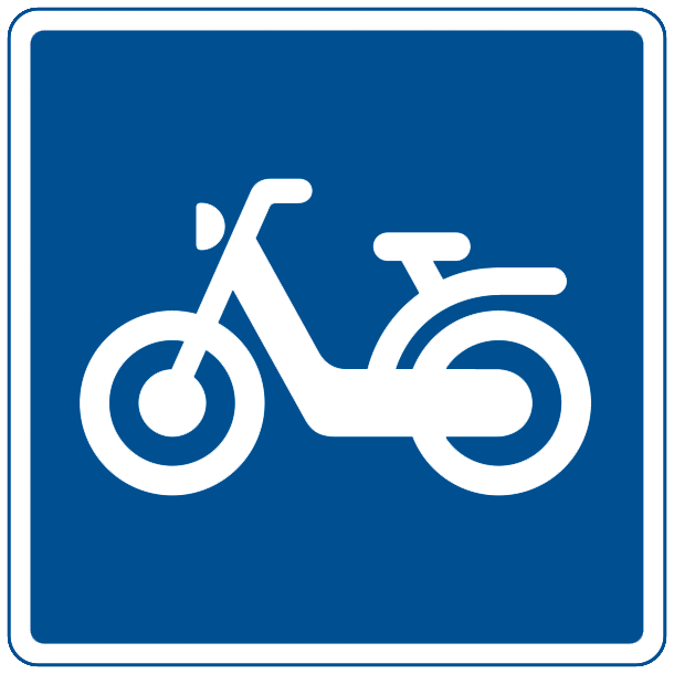 E21,4 - Anbefalet rute for knallert - 50x50cm