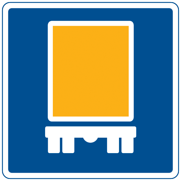 E22,2 - Anbefalet rute for kretjer med farligt gods - 50x50cm