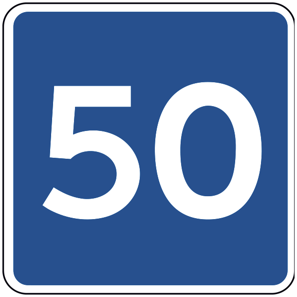 E39-50 - Anbefalet hastighed - 70x70cm