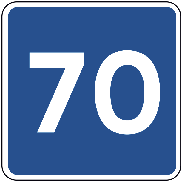 E39-70 - Anbefalet hastighed - 70x70cm