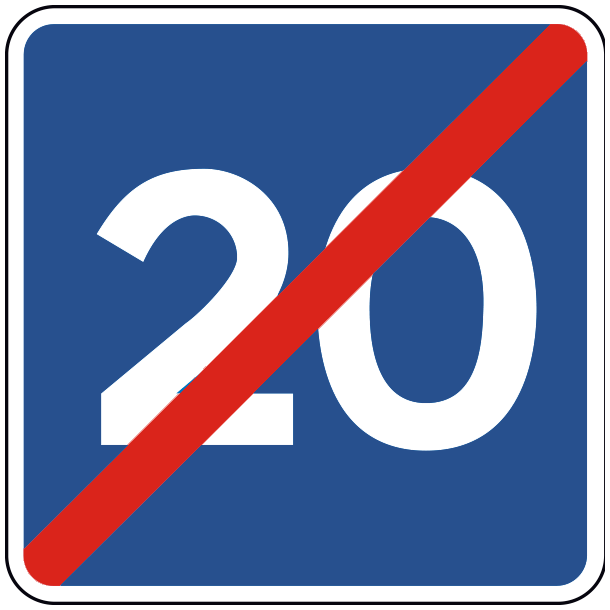 E40-20 - Ophr af anbefalet hastighed - 70x70cm