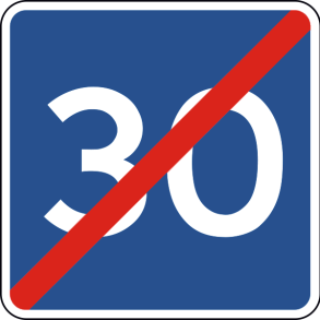 E40-30 - Ophør af anbefalet hastighed