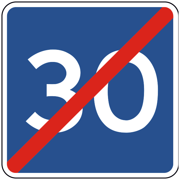 E40-30 - Ophr af anbefalet hastighed - 70x70cm