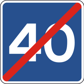 E40-40 - Ophør af anbefalet hastighed
