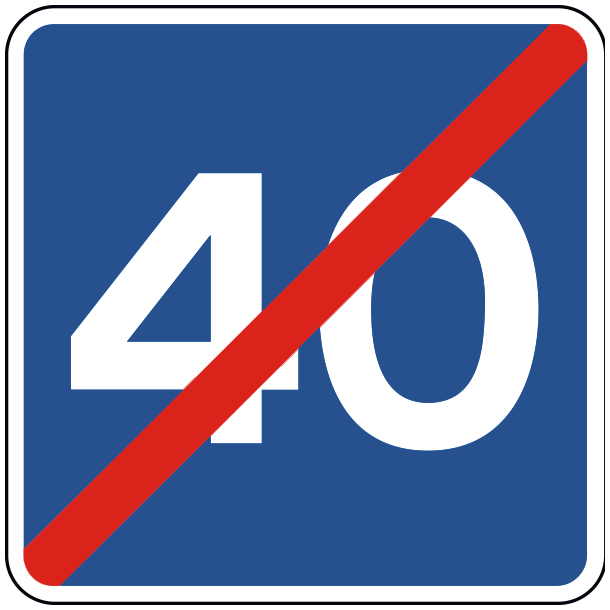 E40-40 - Ophr af anbefalet hastighed - 70x70cm