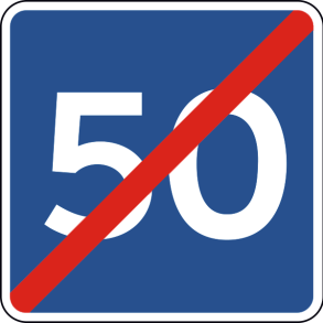 E40-50 - Ophør af anbefalet hastighed