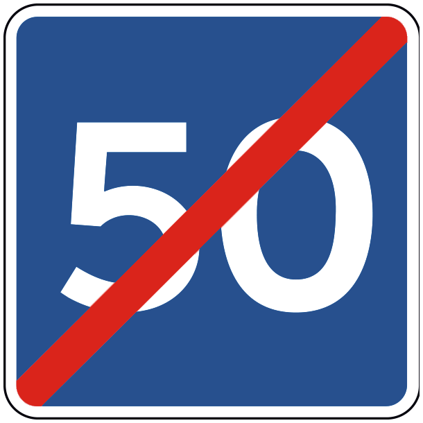 E40-50 - Ophr af anbefalet hastighed - 70x70cm