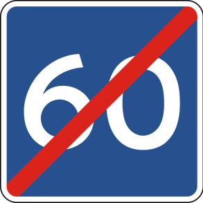 E40-60 - Ophør af anbefalet hastighed