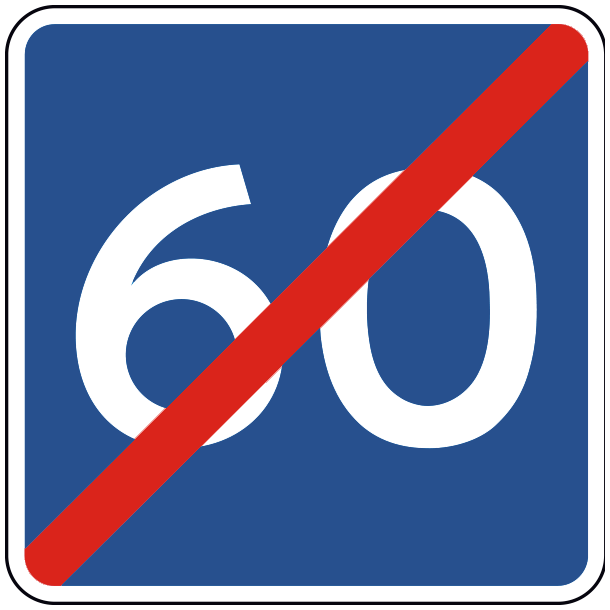 E40-60 - Ophr af anbefalet hastighed - 70x70cm