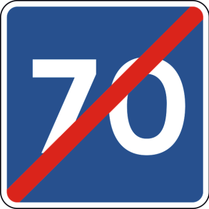 E40-70 - Ophør af anbefalet hastighed