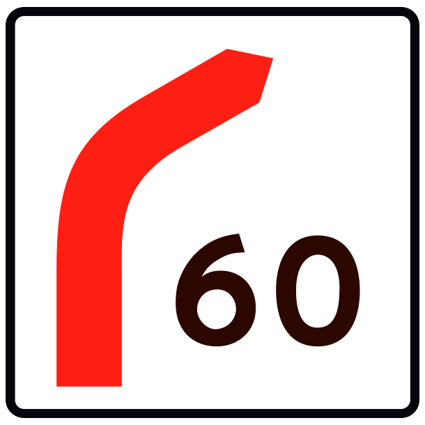 E41-60 - Hastighedsangivelse for frakrsel - 70x70cm