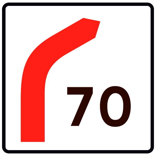 E41-70 - Hastighedsangivelse for frakrsel - 70x70cm