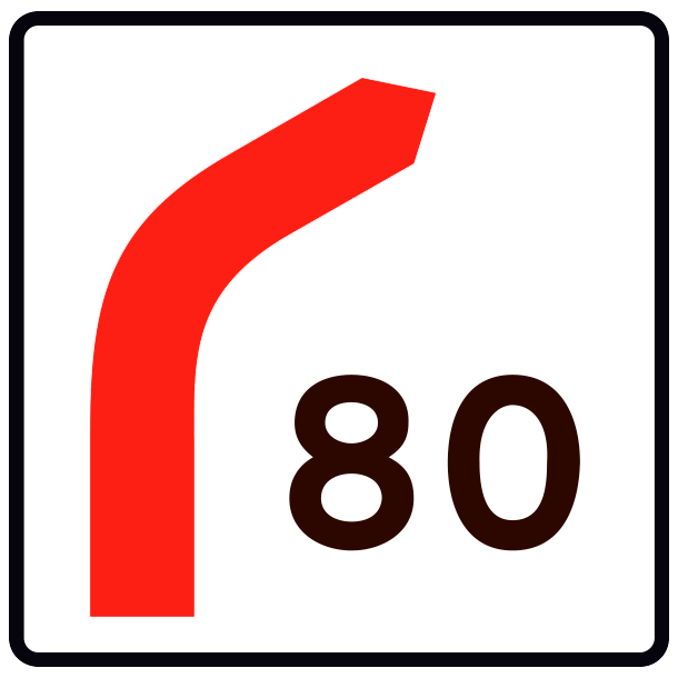 E41-80 - Hastighedsangivelse for frakrsel - 70x70cm