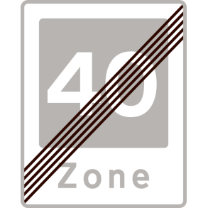 E54-40 - Ophør af område med fartdæmpning