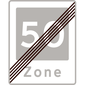 E54-50 - Ophør af område med fartdæmpning