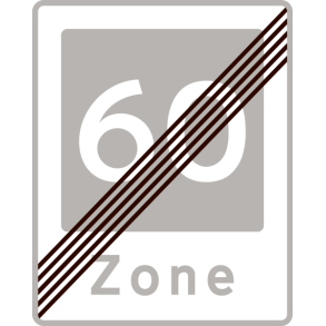E54-60 - Ophør af område med fartdæmpning