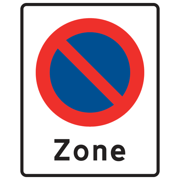 E68 - Zone med parkering forbudt - 50x40cm