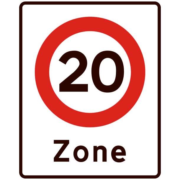 E68,4-20 - Zone med lokal hastighedsbegrnsning - 50x40cm
