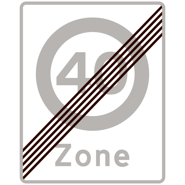 E69,4-40 - Ophr af zone med lokal hastighedsbegrnsning - 60x50cm