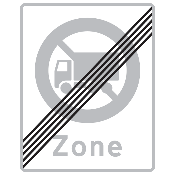 E69,5 - Ophr af zone med lastbil forbudt - 60x50cm