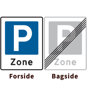 E68,3/E69,3 - Zone med parkering og ophør - dobbeltsidet