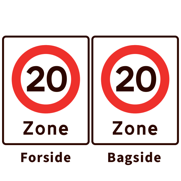 E68,4-20/E68,4-20 - Zone med lokal hastighedsbegrnsning - dobbeltsidet - 50x40cm