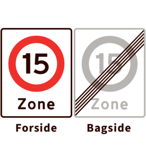 E68,4-15/E69,4-15 - Zone med lokal hastighedsbegrænsning og ophør - dobbeltsidet