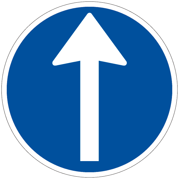 D11,1 - P�budt k�rselsretning frem - 50cm