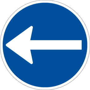 D11,2 - Påbudt kørselsretning venstre